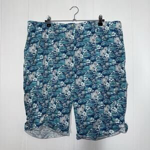 Chico’s Women’s Tropical Floral Bermuda Shorts Blue Size 3 XL